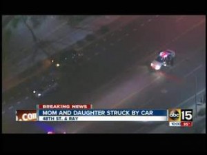 Mom, 2-year-old hit by car while crossing Ahwatukee street