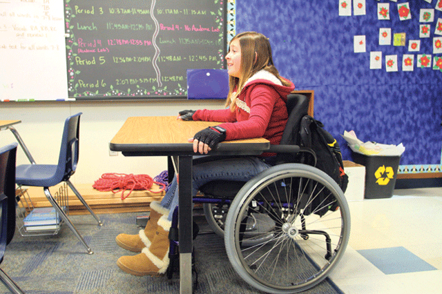 Mackenzie Saunders returns to school 
