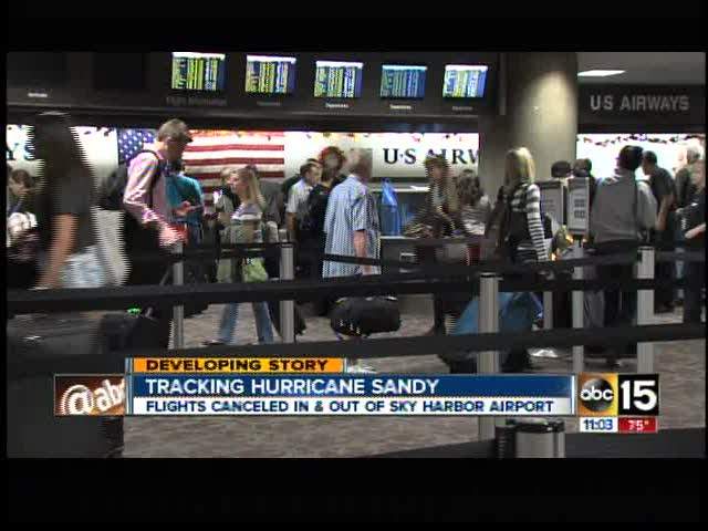 Flights canceled at Sky Harbor due to Hurricane Sandy