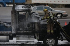 Semitrailer fire closes I-10 at Baseline 