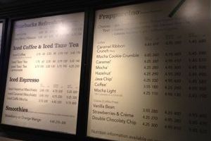 <p>In this Monday, June 17, 2013 photo, a menu board showing calorie counts hangs at a Starbucks in New York. The Seattle-based coffee chain says it will start posting calorie counts on menu boards nationwide next week, ahead of a federal regulation that would require it to do so. (AP Photo/Candice Choi)</p>

