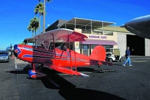 Cafe's patrons park their planes at the door 