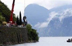 James Bond film car plunges into northern Italy lake 