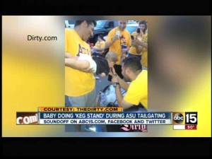 Photo of ASU tailgating baby raises eyebrows