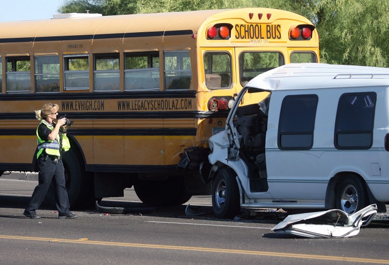 Van into Bus accident 