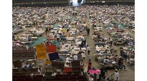 Hurricane Katrina evacuees at Houston Astrodome 