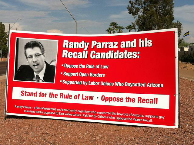 Pearce recall sign