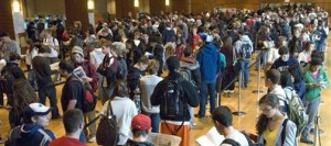 Long lines greet voters as polls are U.S. deluged 