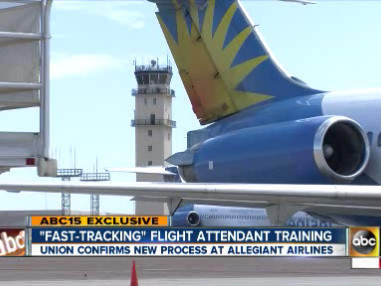 Allegiant trains employees to be fill-in flight attendants