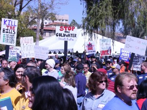 Union Supporters protest bills at Arizona Capitol