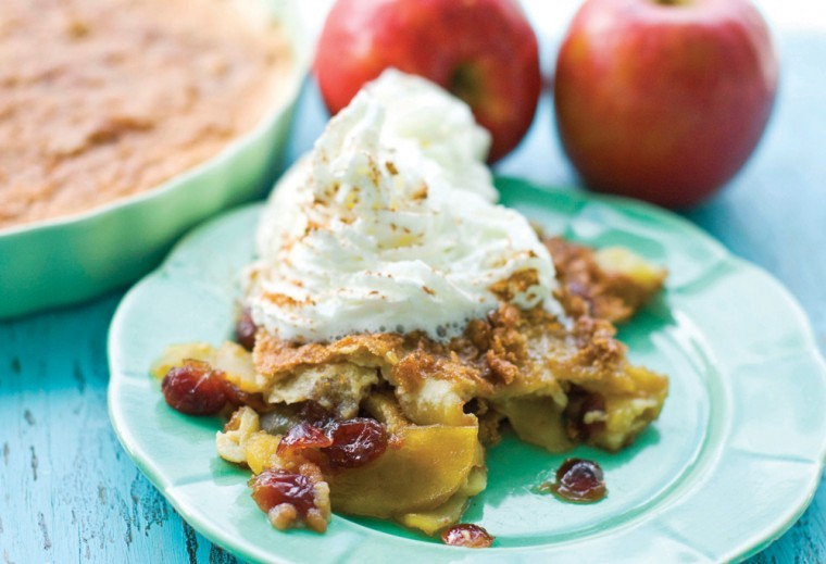Apple cranberry brulee