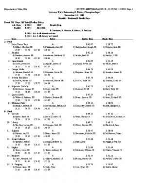 Div. II boys swimming and diving state championship results