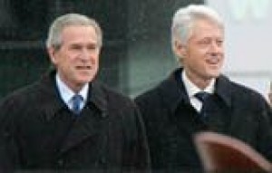 Former presidents pay tribute to Clinton 