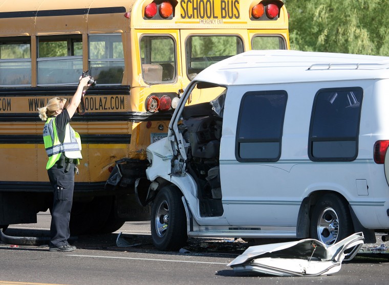 Van into Bus accident 