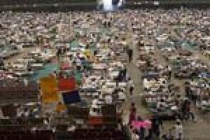 Hurricane Katrina evacuees at Houston Astrodome 