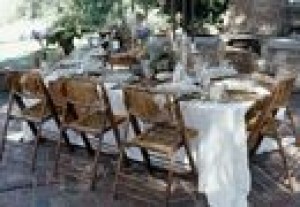 A beautiful meal setting takes a little backdrop 