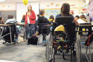 Mackenzie Saunders returns to school 