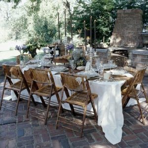 A beautiful meal setting takes a little backdrop 
