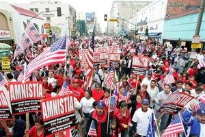 L.A. marchers demand immigration rights 