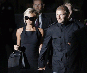 Beckhams arrive in Los Angeles 