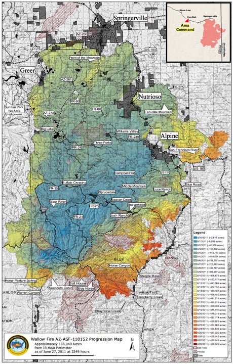Wallow fire map