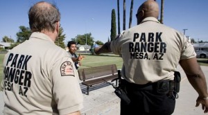 Mesa park rangers distribute water to needy 
