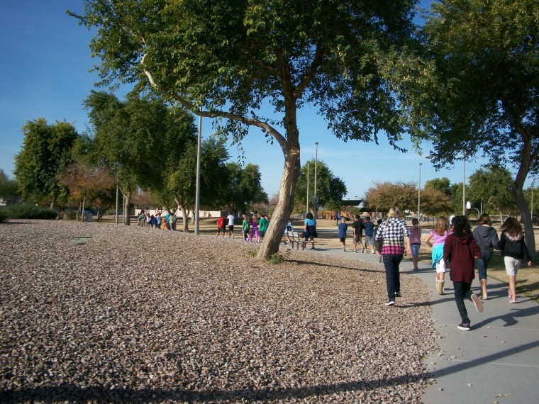 Walking at Basha Elementary School