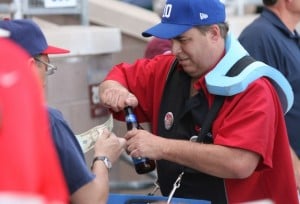 Beer vendor for a day. 