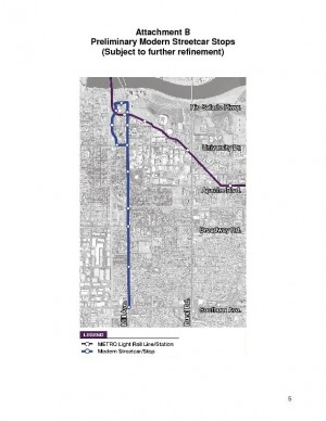 Map: Proposed Tempe streetcar route and stops
