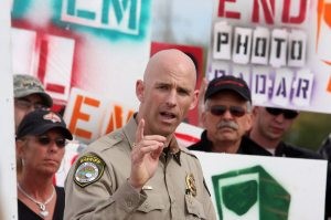 Protestors gather to denounce speed cameras 