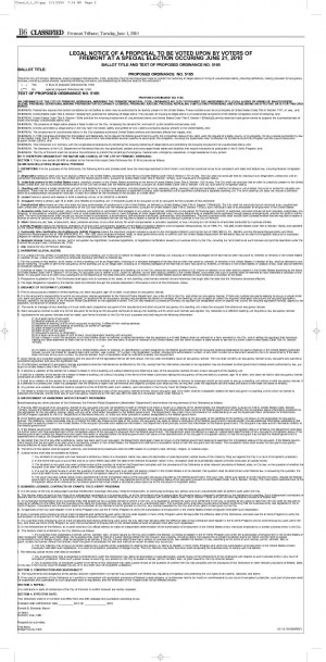 Sample ballot and proposed ordinance