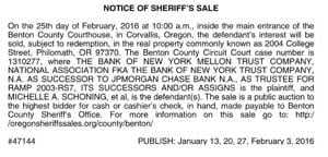 BENTON COUNTY SHERIFF/LEGAL
