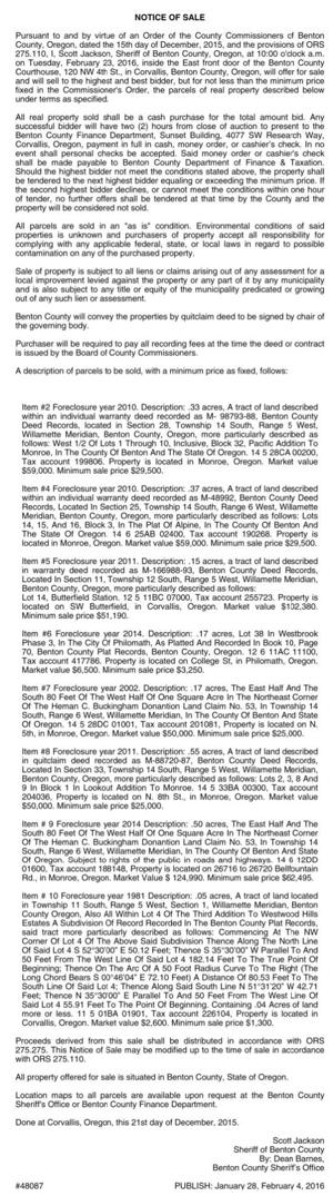 BENTON COUNTY SHERIFF/LEGAL