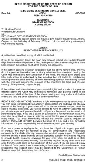 Dept of Human Services - State of Oregon