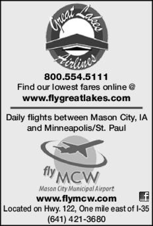 distance from mason city iowa to closest airport
