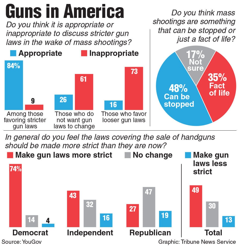 Graphics Attitudes About Gun Laws In The Us Local News Stories