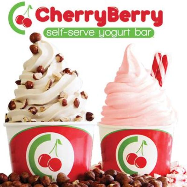 Eating Badly Cherry Berry frozen yogurt making bank on Oakland Ave.