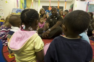 Sheriff's deputy answers questions, dispels fears in visit with preschoolers