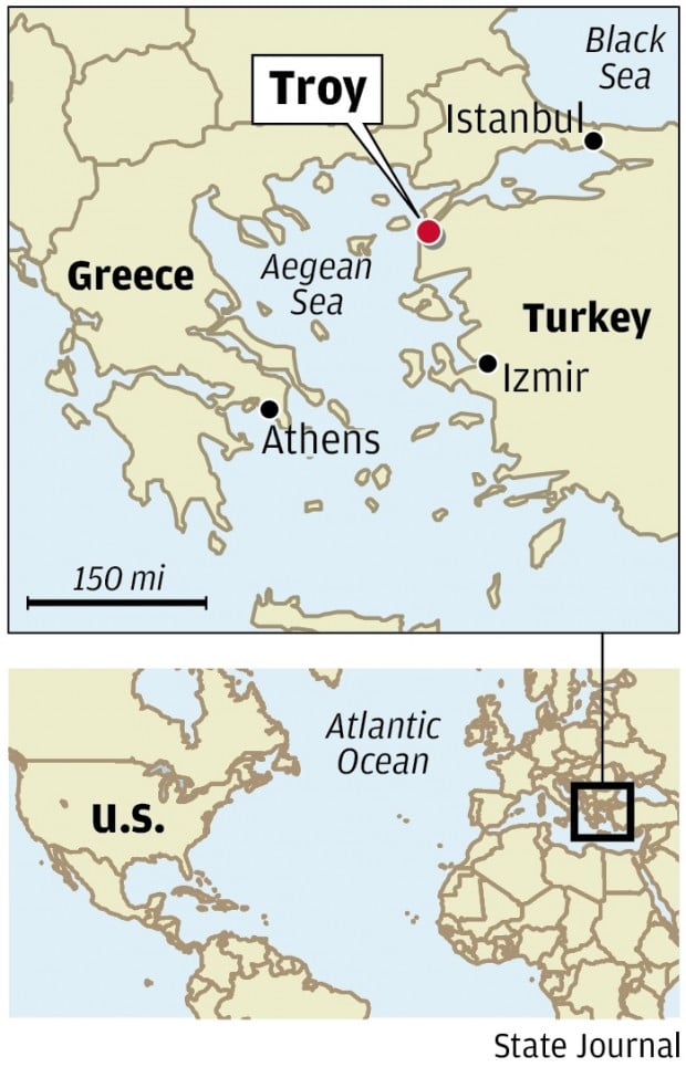 Map Of Ancient Greece Showing Troy
