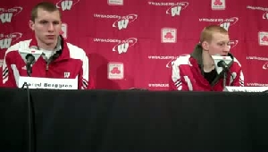 Wisconsin's Jared Berggren and Mike Bruesewitz
