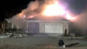 Blue Mounds house engulfed in flames