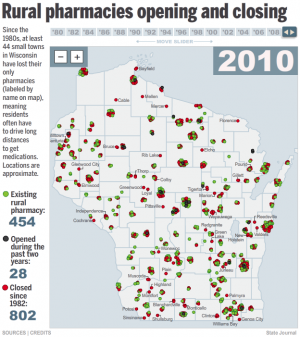 Interactive: Lost rural pharmacies