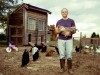 Michael Perry in front of the coop