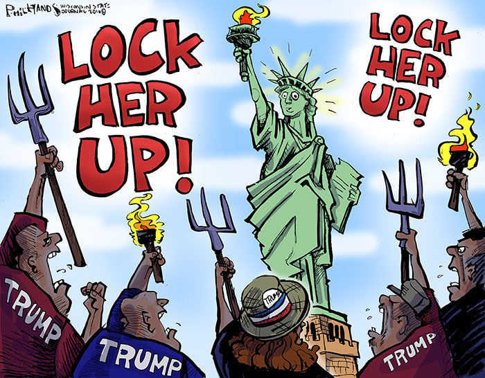 Image result for trump lock her up