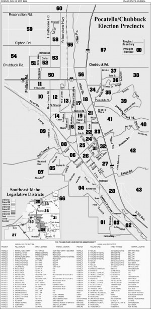 Map of Pocatello polling places - Map of Pocatello polling places: Home