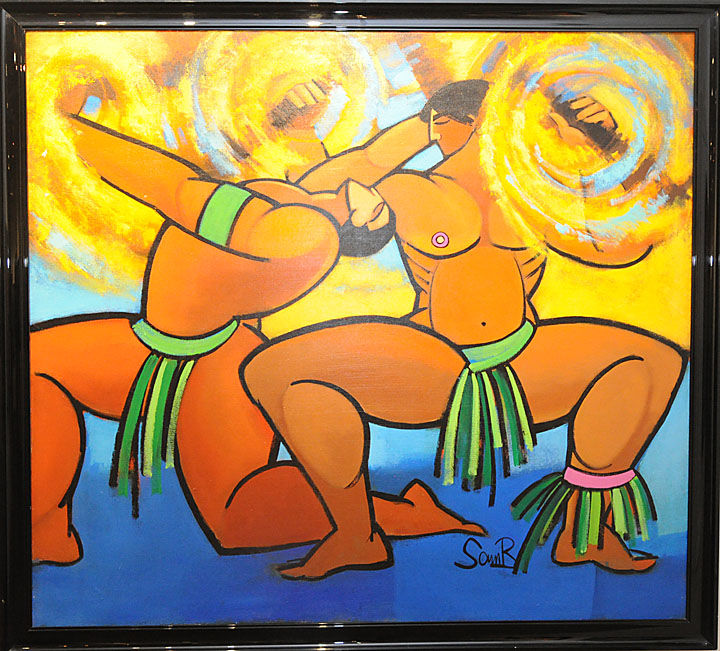 <p>Samuel Butcher said that one of his sons gave him the best compliment about this picture inspired by Tahitian fire dancers: 