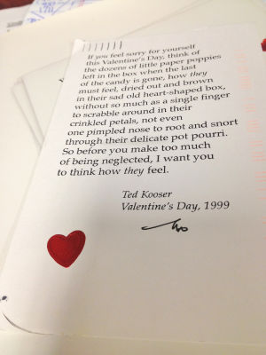A valentine from the postcard poet of love