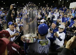 Royals' World Series trophy in Lincoln Tuesday