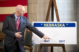 New Nebraska license plates mark Sower's first appearance