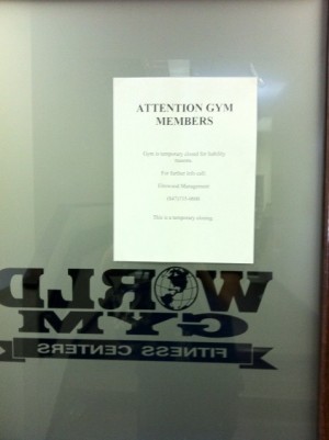 Gym closing notification